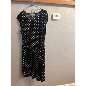 Dress Barn Navy & White Polka Dot‎ Dress Woman's Size 14